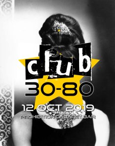 Audrey Hepburn with a Club 30-80 logo as a faces